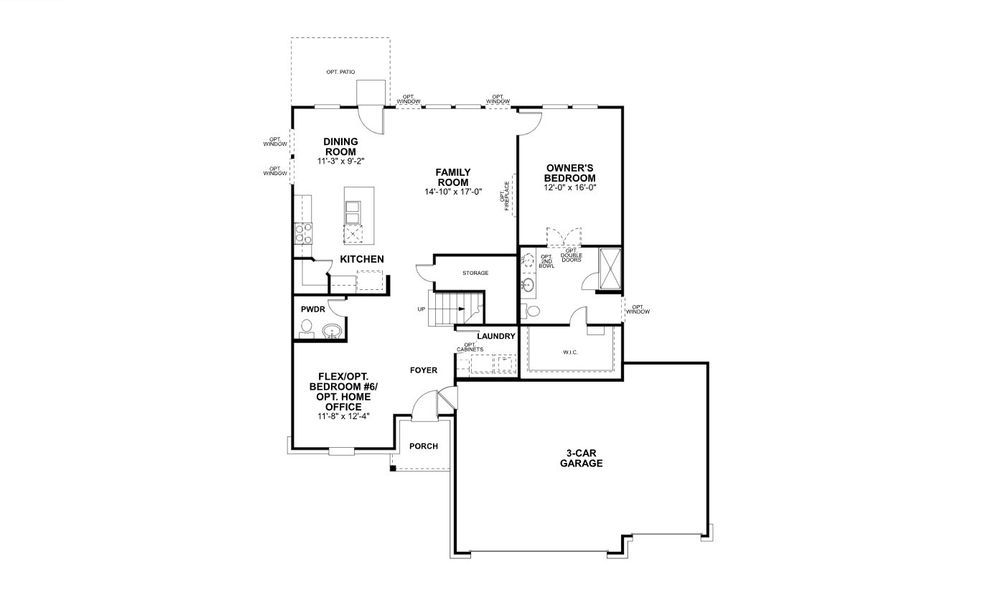 2D floor plan layout for the Magellan by M/I Homes in Hickory Ridge, Elmendorf, TX (Image 3).