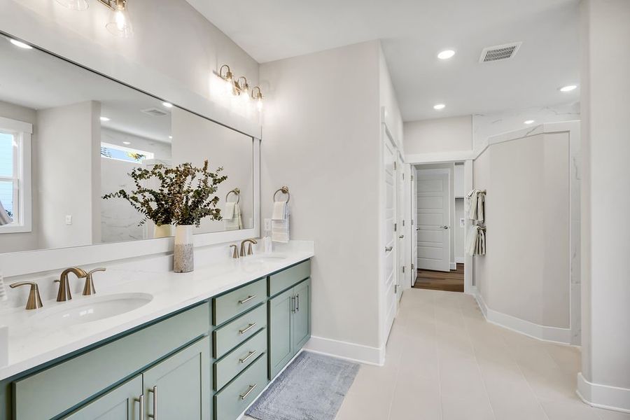 Furnished interior view inside a new home in The Bluffs On the Cape Fear, Leland (Image 33).