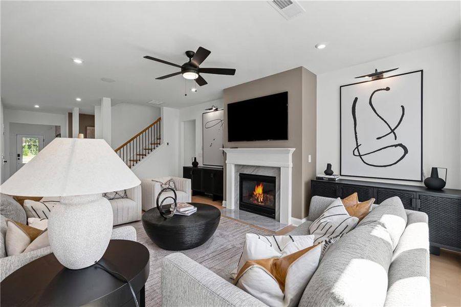 Furnished interior view inside a new home in Traditions of Braselton, Jefferson (Image 13).