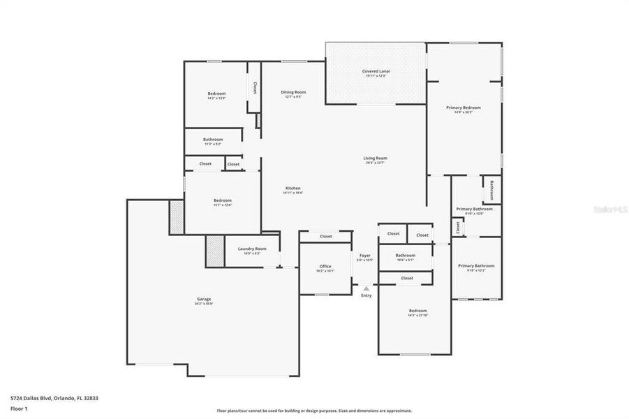 2D floor plan layout of this home in , Orlando, FL (Image 5).