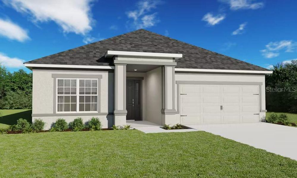 Front exterior of a new home in Cypress Ridge Ranch, Wimauma, FL, highlighting curb appeal (Image 1).
