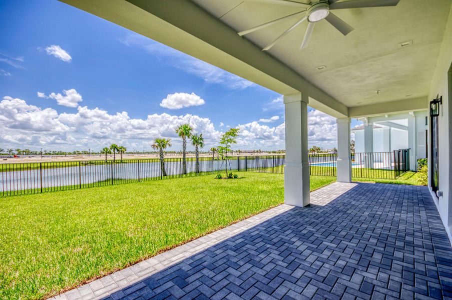 Exterior details and patio area of a home in Apex at Avenir, Palm Beach Gardens (Image 22).