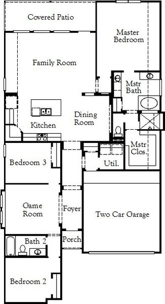 2D floor plan layout of this home in Chaparral Park, Oak Point, TX (Image 3).