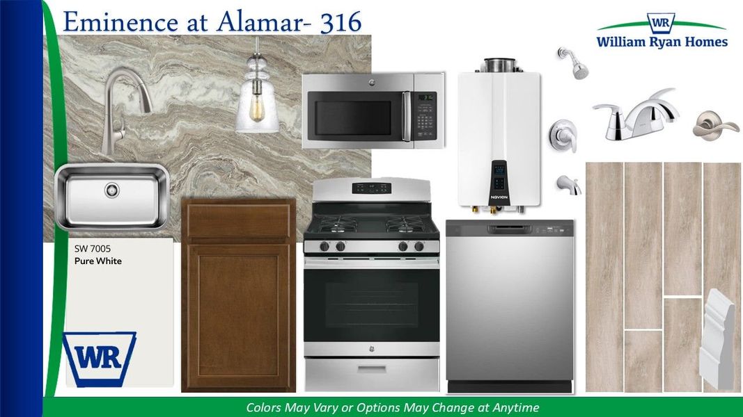 Sample of building materials used in homes in Eminence at Alamar, Avondale (Image 2).