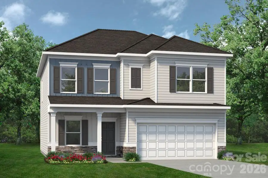 Front exterior of a new home in Winecoff, Salisbury, NC, highlighting curb appeal (Image 1). Front exterior of a new home in Winecoff, Salisbury, NC, highlighting curb appeal (Image 1).