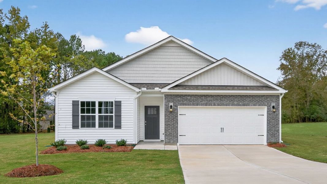 Representative exterior photo of a completed home built from the CALI by D.R. Horton in McKay Place, Lillington, NC (Image 23).