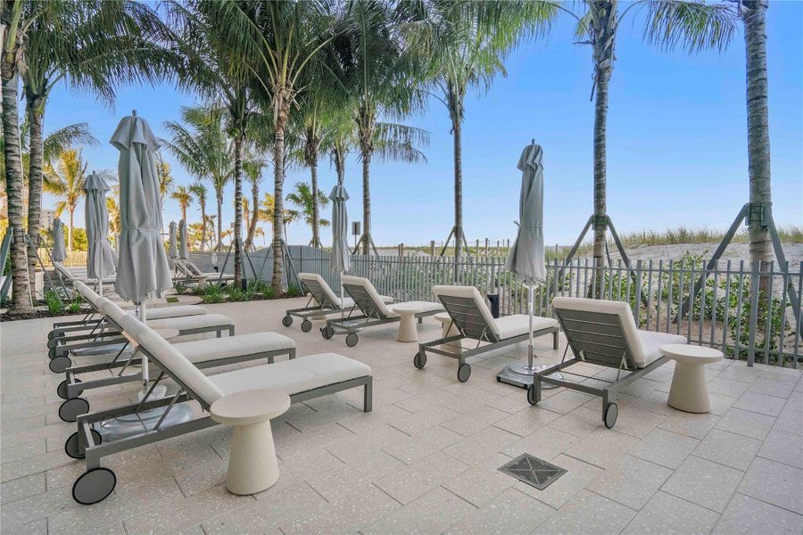 Pool deck for those sun bathers