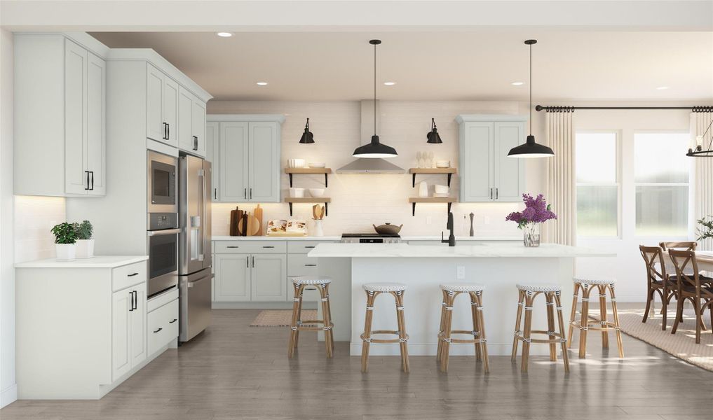 Gorgeous island kitchen (*Artist rendering used for illustration purposes only.)