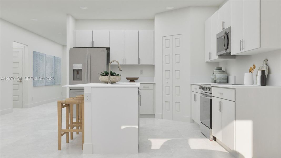 Furnished interior view inside a new home in , Miami (Image 19).