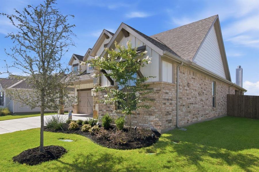 Front exterior of a new home in , Burleson, TX, highlighting curb appeal (Image 21).