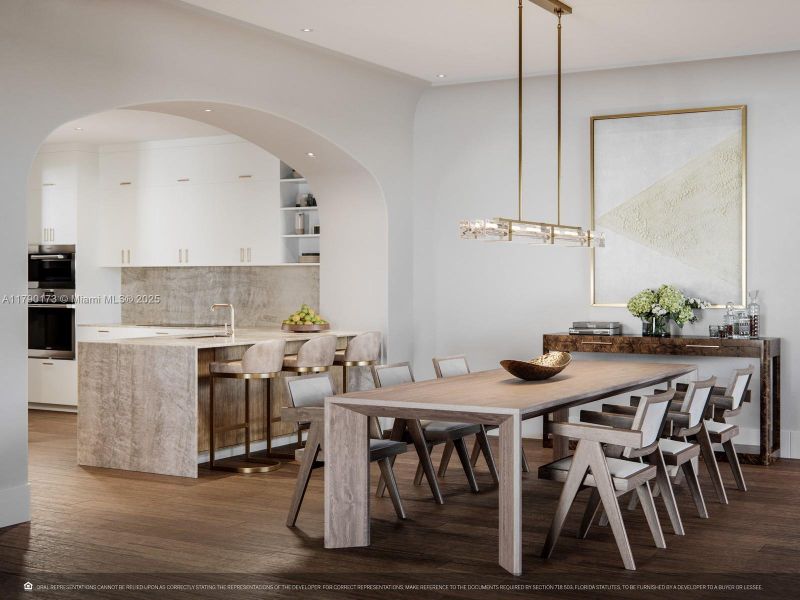 Furnished interior view inside a new home in The Village at Coral Gables, Coral Gables (Image 6).