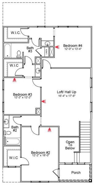 2D floor plan layout of this home in Six Oaks, Summerville, SC (Image 4).