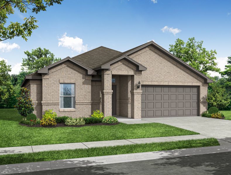 Representative exterior photo of a completed home built from the Lexington by Impression Homes in Baker Farms, Cleburne, TX (Image 2). Representative exterior photo of a completed home built from the Lexington by Impression Homes in Baker Farms, Cleburne, TX (Image 2).