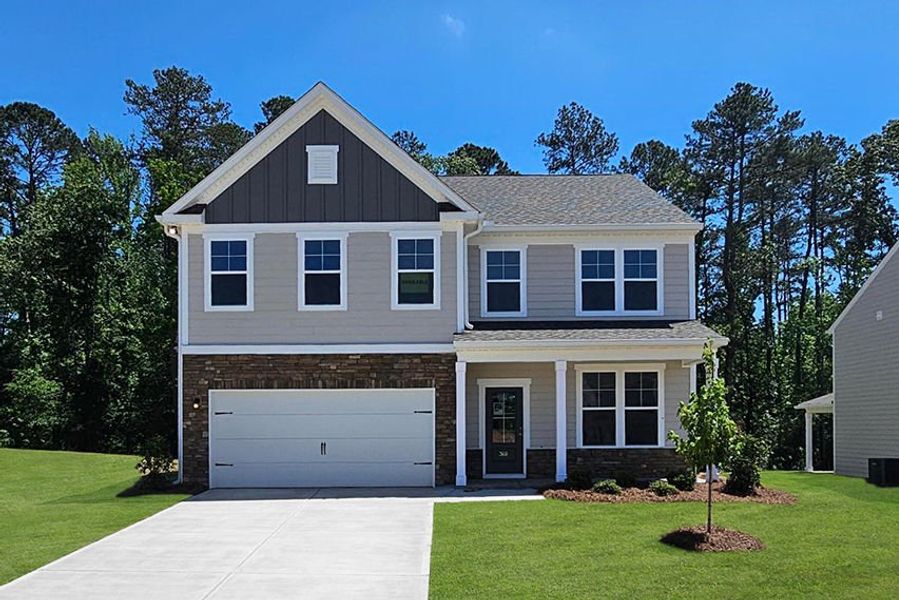Representative exterior photo of a completed home built from the The Kershaw by Stanley Martin Homes in Riverside Ridge, Lawrenceville, GA (Image 113).