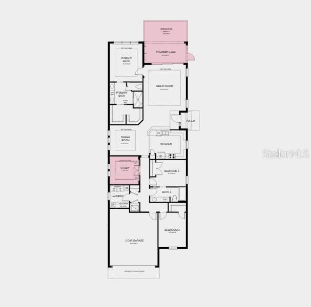 2D floor plan layout of this home in Esplanade at Azario Lakewood Ranch, Bradenton, FL (Image 5).