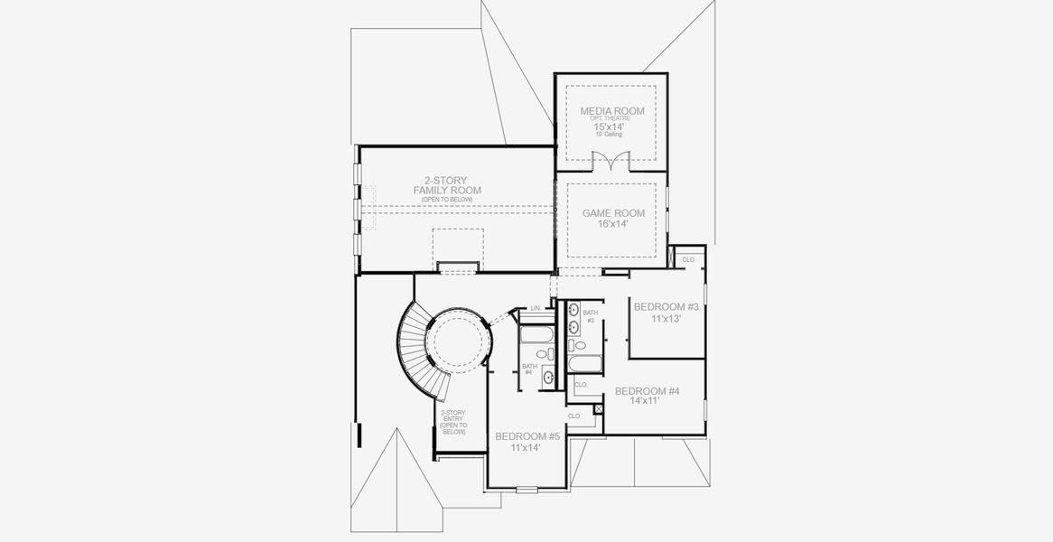 2D floor plan layout for the 3797W by Perry Homes in Sienna, Missouri City, TX (Image 5).