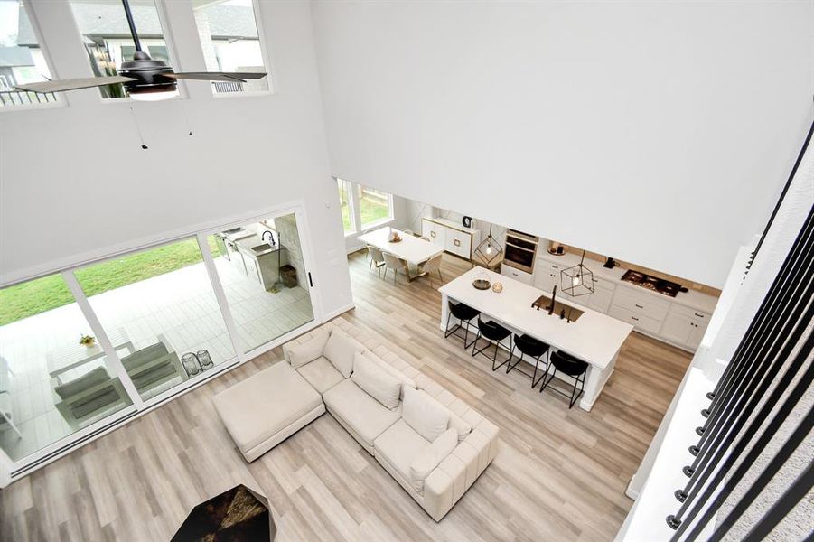 A beautiful view of Modern Kitchen, breakfast area and spacious family room !!