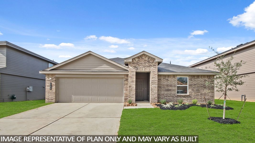 Representative exterior photo of a completed home built from the Texas Cali by D.R. Horton in Grand Pines, Magnolia, TX (Image 16). Representative exterior photo of a completed home built from the Texas Cali by D.R. Horton in Grand Pines, Magnolia, TX (Image 16).