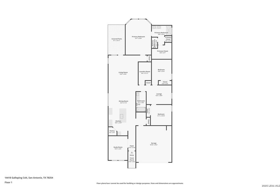 2D floor plan layout of this home in Kallison Ranch, San Antonio, TX (Image 5).