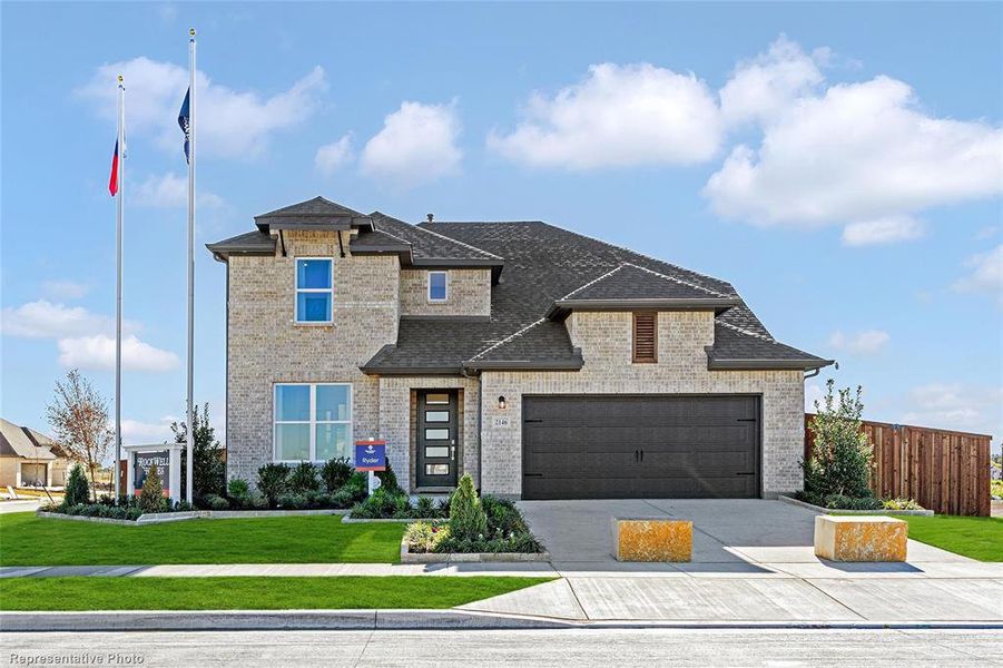 shower surround. Additional features of this home include a full sprinkler system, landscaping package, full gutters, garage door opener, ceramic tile utility area, vaulted ceilings, mud bench, fully fenced in private back yard with gate, smart home and a new home warranty