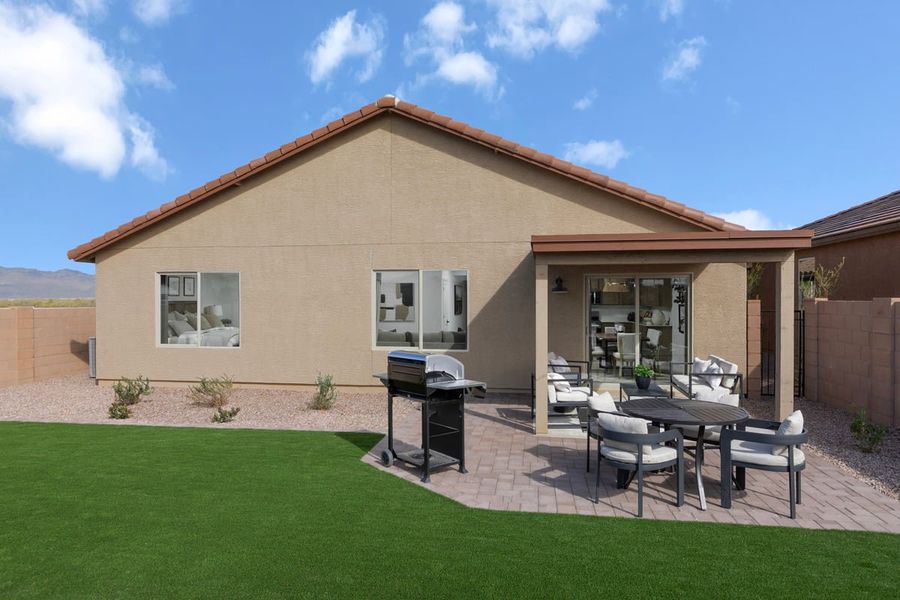 Representative exterior details of a home built from the 1708 Modeled by KB Home in Mirador Ridge Skies, Tucson (Image 3). Representative exterior details of a home built from the 1708 Modeled by KB Home in Mirador Ridge Skies, Tucson (Image 3).
