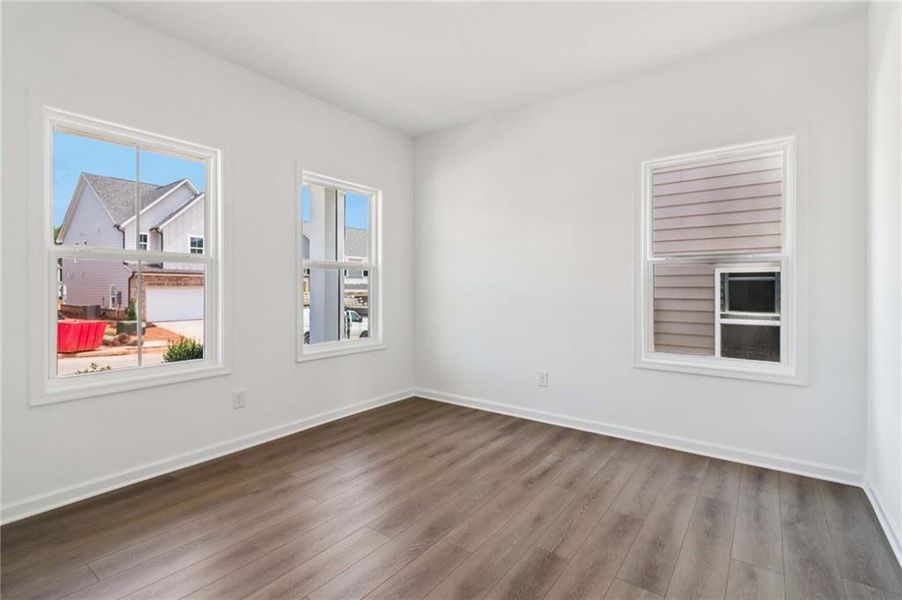 Spacious, unfurnished interior of a new home in Eastlyn Crossing, Flowery Branch (Image 15). Spacious, unfurnished interior of a new home in Eastlyn Crossing, Flowery Branch (Image 15).