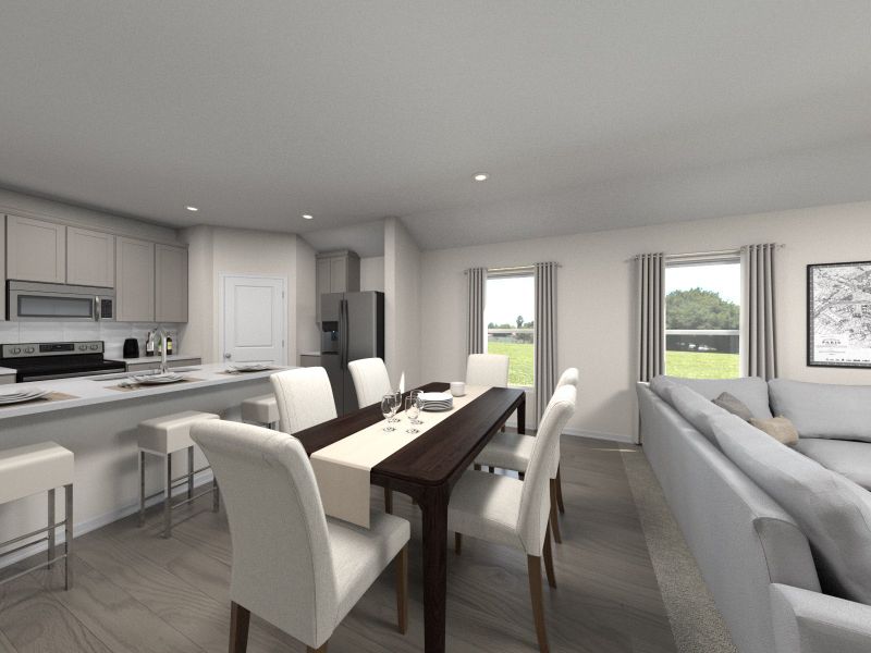 Furnished interior view inside a new home in Colony at Cole Springs - Arbor Collection, Buda (Image 4).