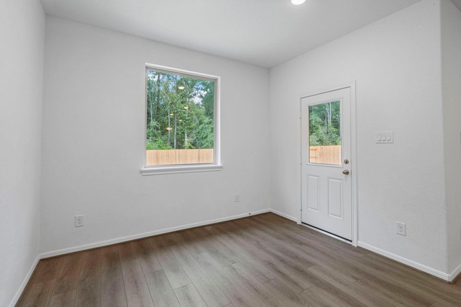 With an abundance of natural light streaming through the windows, the breakfast nook is bathed in a sunny glow, creating the perfect atmosphere to enjoy your morning coffee or a family breakfast. With an abundance of natural light streaming through the windows, the breakfast nook is bathed in a sunny glow, creating the perfect atmosphere to enjoy your morning coffee or a family breakfast.