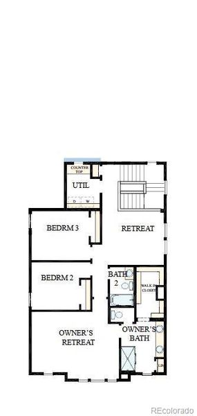 2D floor plan layout of this home in Painted Prairie Cottage, Aurora, CO (Image 3).