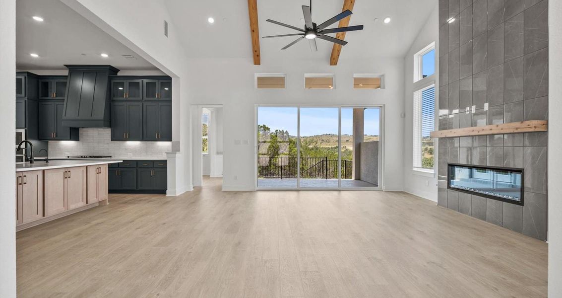 Representative furnished interior of a home built from the Everly by Chesmar Homes in Sweetwater, Austin (Image 2).