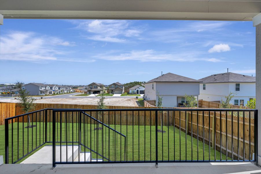 Exterior details and patio area of a home in The Meadows at Hunters Ranch, San Antonio (Image 4).