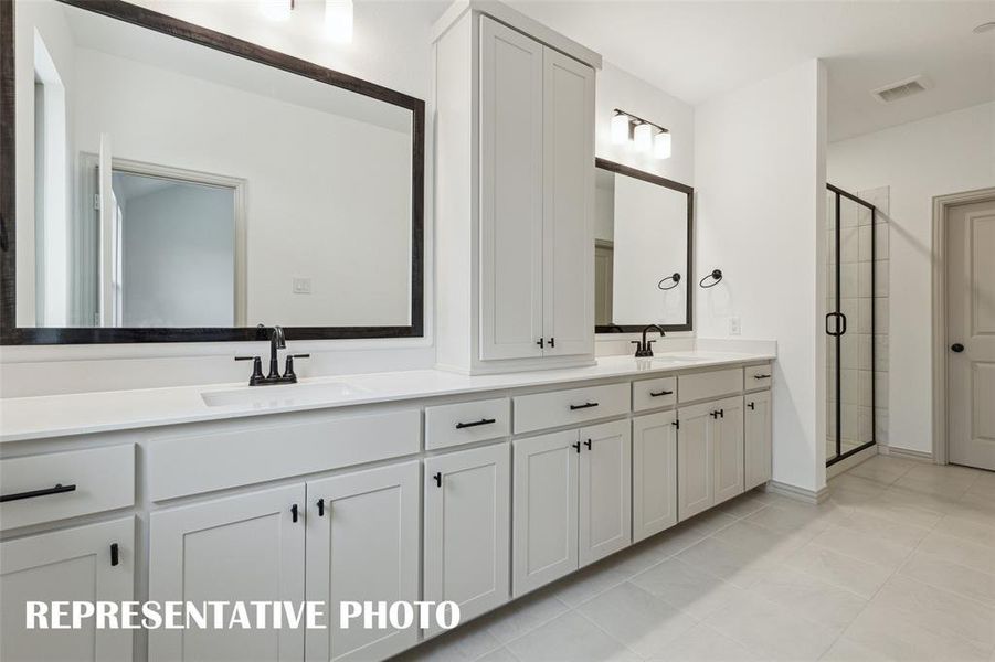 Plenty of space for two in this wonderful owner's bath.  REPRESENTATIVE PHOTO