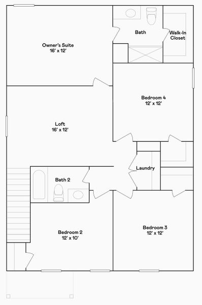 2D floor plan layout of this home in The Enclave at Spring Branch, Conroe, TX (Image 2). 2D floor plan layout of this home in The Enclave at Spring Branch, Conroe, TX (Image 2).