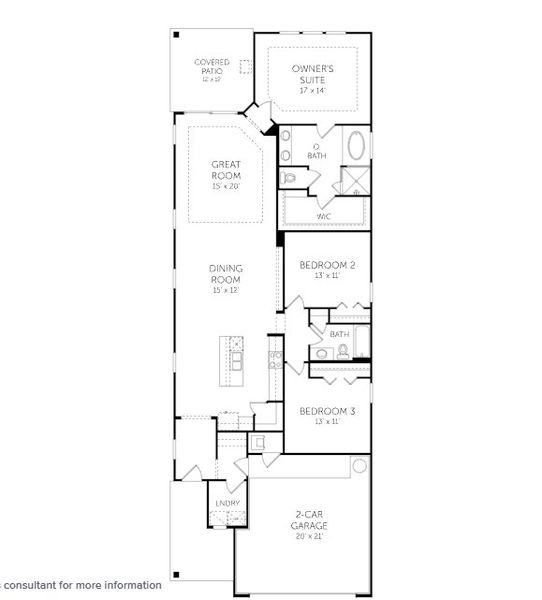 2D floor plan layout of this home in TrailMark, St. Augustine, FL (Image 4).