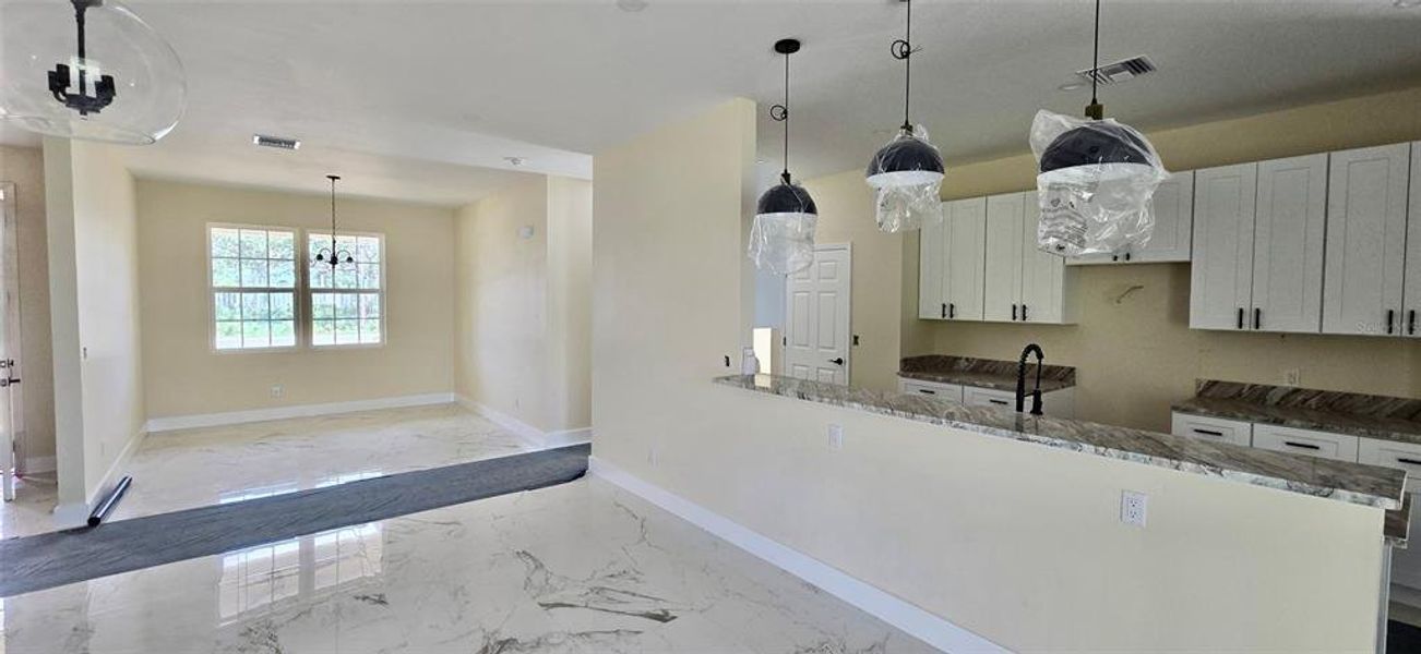 great room to dining & kitchen