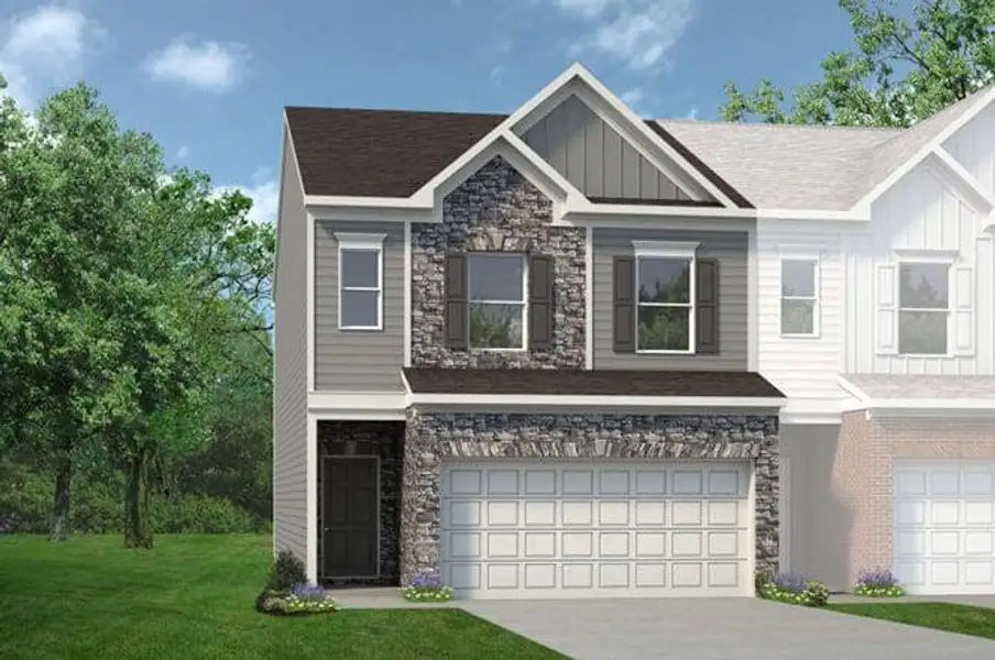 Front exterior of a new home in Jameson Towns, Villa Rica, GA, highlighting curb appeal (Image 1). Front exterior of a new home in Jameson Towns, Villa Rica, GA, highlighting curb appeal (Image 1).
