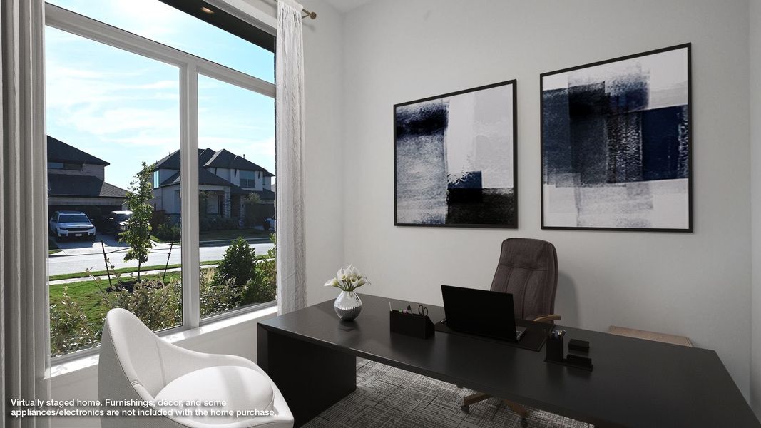 Furnished interior view inside a new home in 6 Creeks 50', Kyle (Image 8).