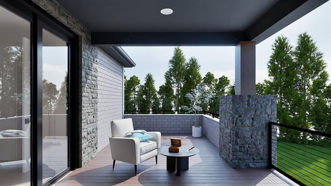 Exterior details and patio area of a home in , Graford (Image 4).