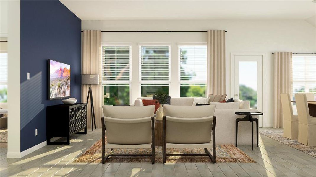 Furnished interior view inside a new home in Northpointe: Brookstone 3 Car, Fort Worth (Image 15). Furnished interior view inside a new home in Northpointe: Brookstone 3 Car, Fort Worth (Image 15).