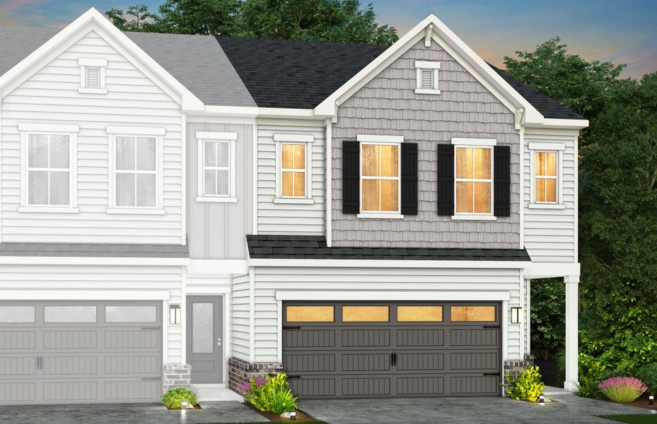 Front exterior of a new home in Galloway Towns, Charlotte, NC, highlighting curb appeal (Image 28).