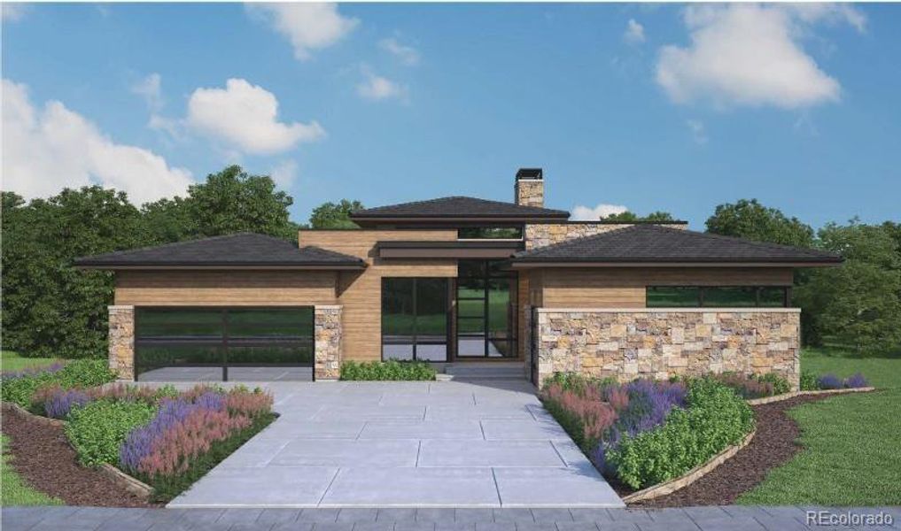 Front exterior of a new home in , Parker, CO, highlighting curb appeal (Image 1). Front exterior of a new home in , Parker, CO, highlighting curb appeal (Image 1).