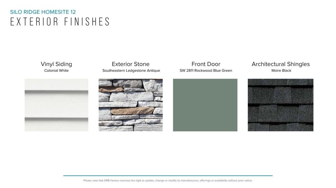 Sample of building materials used in homes in Silo Ridge, Anderson (Image 34). Sample of building materials used in homes in Silo Ridge, Anderson (Image 34).