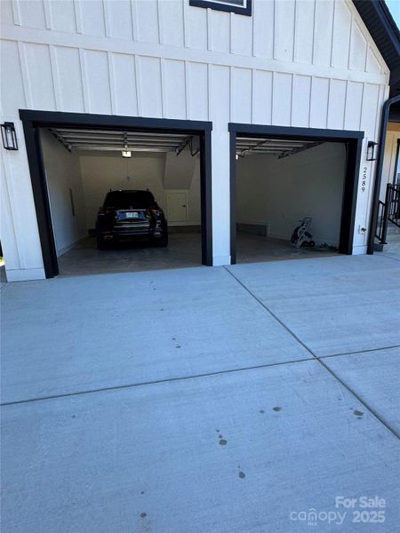 GLE 350 in garage - shows how large the garage is. You can easily access the side door with car in garage