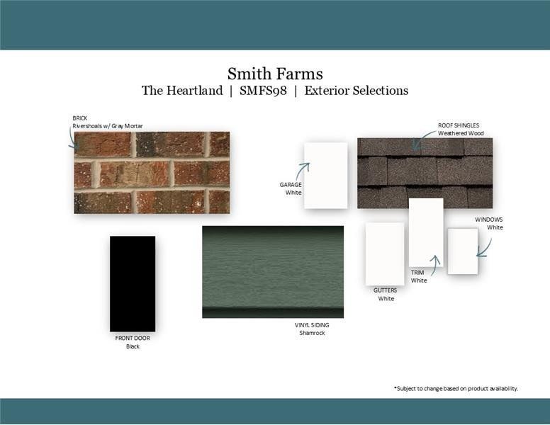 Sample of building materials used in homes in Smith Farms, Murfreesboro (Image 33).