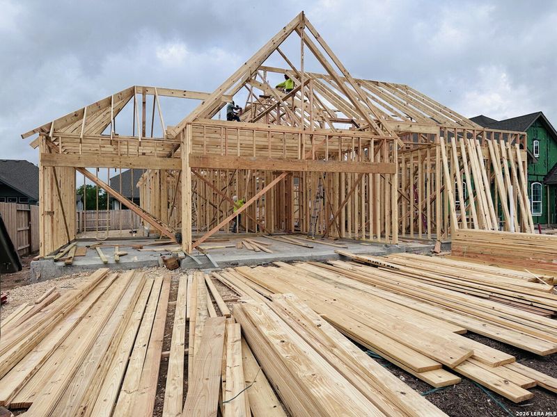 In-progress construction of a new home in Village at Three Oaks, Seguin, TX (Image 6).