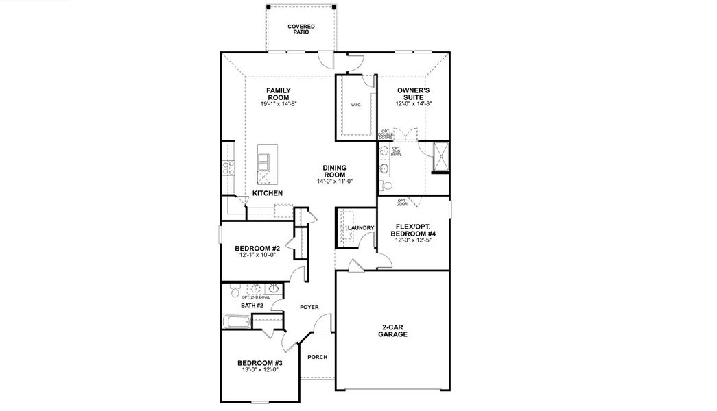2D floor plan layout for the Moscoso by M/I Homes in Hallimore Ranch, Rosenberg, TX (Image 3).