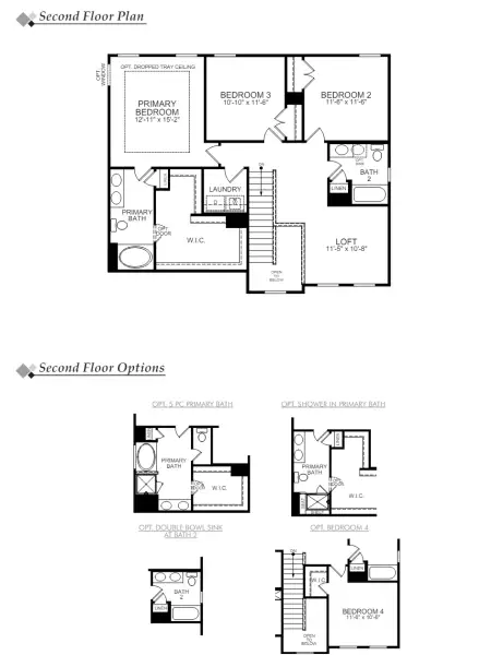 2D floor plan layout for the Newberry by Eastwood Homes in The Grove at Bratton Park, York, SC (Image 4).