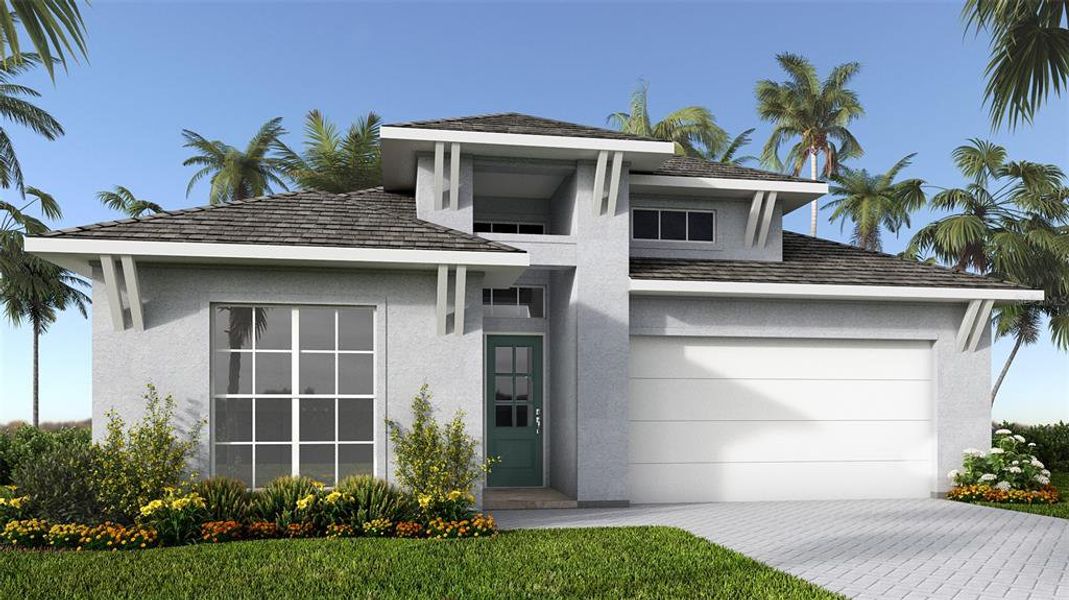 Front exterior of a new home in , Palmetto, FL, highlighting curb appeal (Image 1). Front exterior of a new home in , Palmetto, FL, highlighting curb appeal (Image 1).
