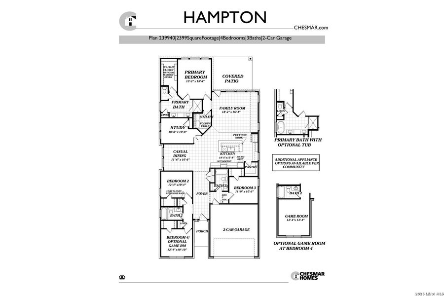 2D floor plan layout of this home in Prominence, San Antonio, TX (Image 4).
