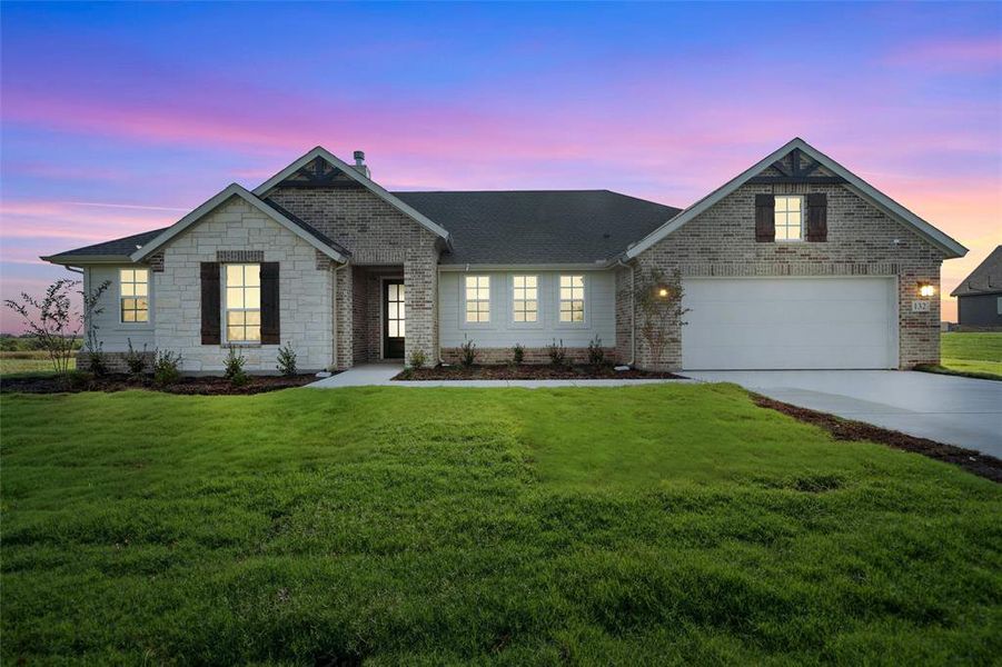 Front exterior of a new home in Fairview Meadows, New Fairview, TX, highlighting curb appeal (Image 16). Front exterior of a new home in Fairview Meadows, New Fairview, TX, highlighting curb appeal (Image 16).
